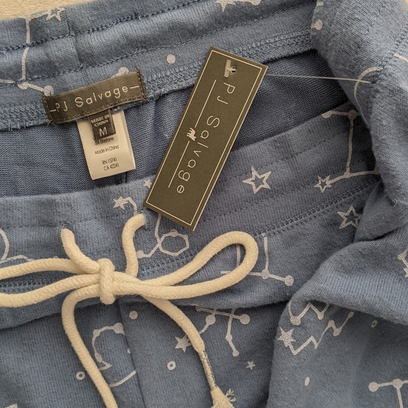 PJ Salvage Lounge Joggers Astrology Print Brushed Stretch Knit Blue White M NWT - Picture 13 of 13